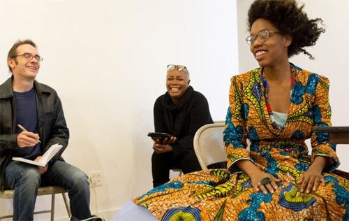 First year student Fatimah White presents Hidden Beauty at the 2013 NYC winter residency. Photo credit: Transart