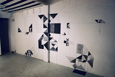Acrylic and pencil on wall, 2003