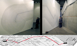 bklnLINE, permanent marker on rotating wall,  2008