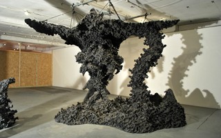 Umbilicus, Black Pigmented Wax, H 350cm x W 440cm 