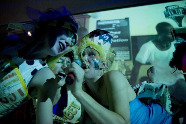 CHICKS ON SPEED, Self Contained Amplification Headware, 2009<br class=