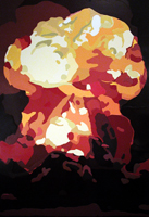 "One Cloud", enamel on canvas