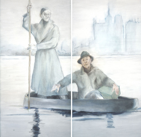 Duo, 2003, oil on canvas, each 60 x 30 in.
