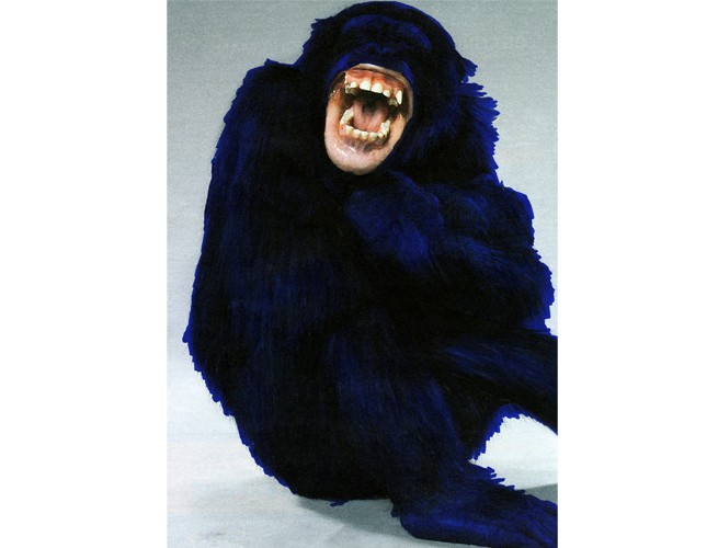 Blue Chimp On The Overground<br/>Print with Pro Marker<br/>2012<br/>