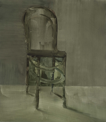 Untitled (chair)<br/>oil on board, 2011, 47x41cm/18.5<br/>