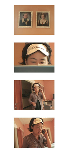 Nikki S. Lee, In Production # 2, 2006<br/>Colour transparency and light box<br/>25-1/2 x 11-7/8 inches / 64,77 x 30 cm, edition of 3 <br/>