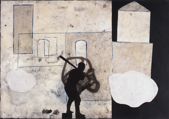 Max Neumann, "untitled / Ohne Titel", Juli 2008<br/>mixed media on paper / Mischtechnik auf Papier<br/>16,5 x 23,5 inches / 42 x 59,7 cm<br/>